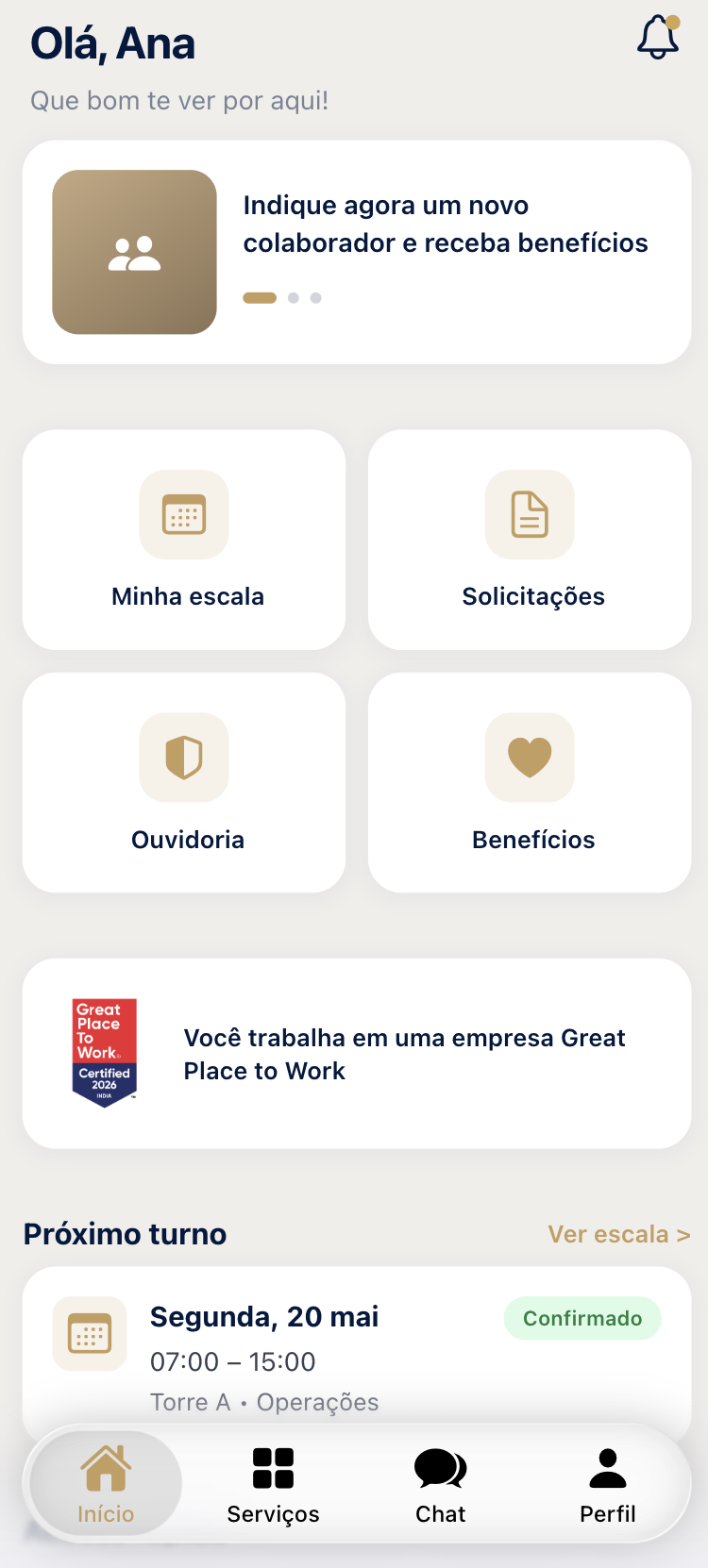 App Mobile — Início